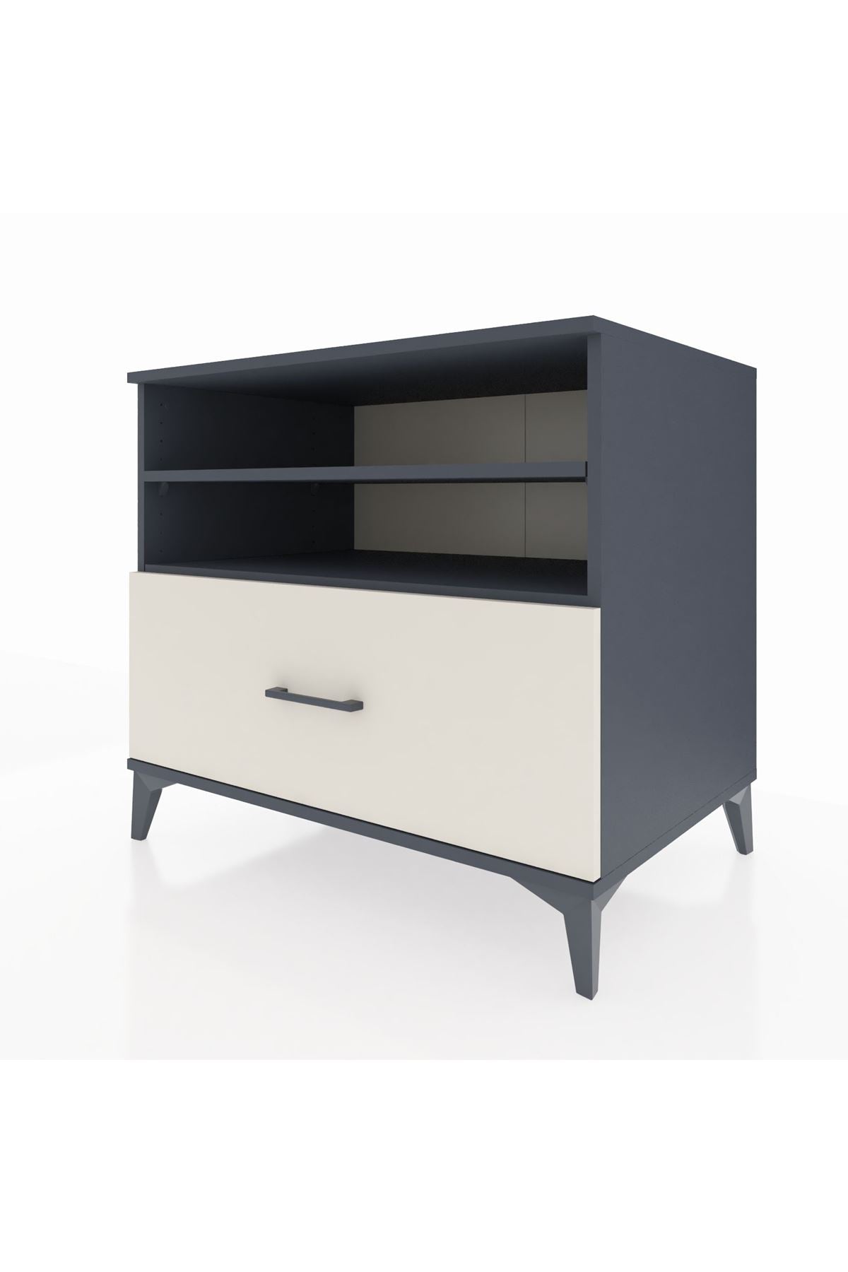 Kronos Şifonyer 2 Raflı Tek Çekmeceli 88x59x80 Antrasit-Aytaşı