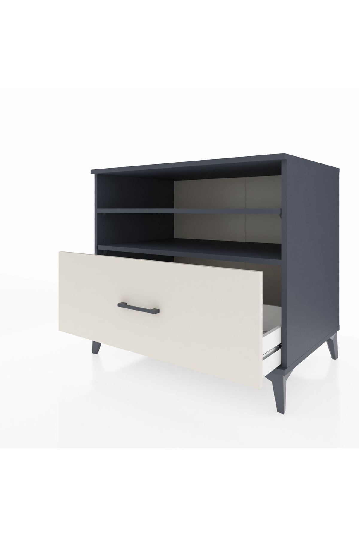 Kronos Şifonyer 2 Raflı Tek Çekmeceli 88x59x80 Antrasit-Aytaşı