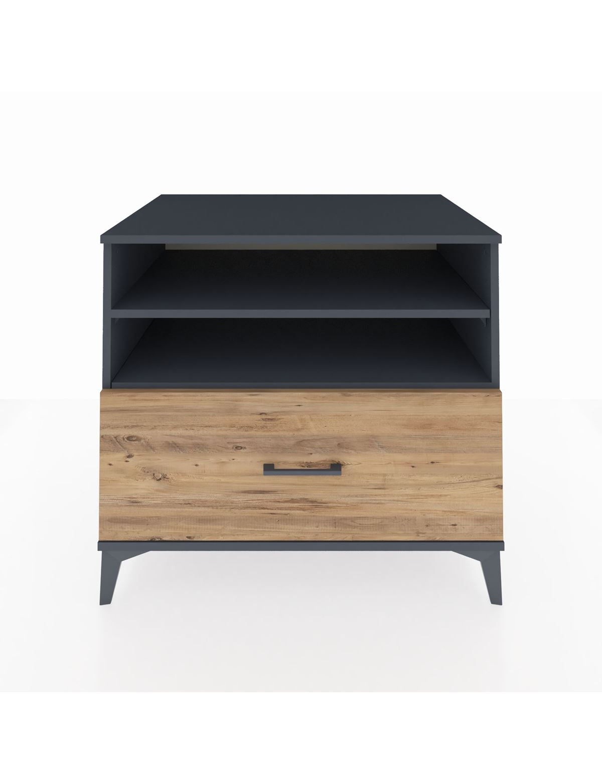 Kronos Şifonyer 2 Raflı Tek Çekmeceli 88x59x80 Antrasit-Çam