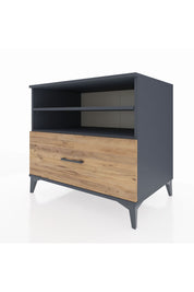 Kronos Şifonyer 2 Raflı Tek Çekmeceli 88x59x80 Antrasit-Çam