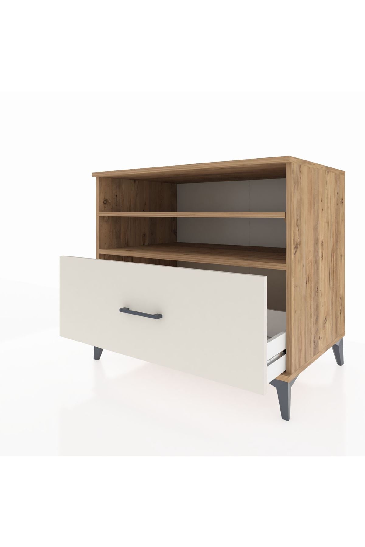 Kronos Şifonyer 2 Raflı Tek Çekmeceli 88x59x80 Çam-Aytaşı