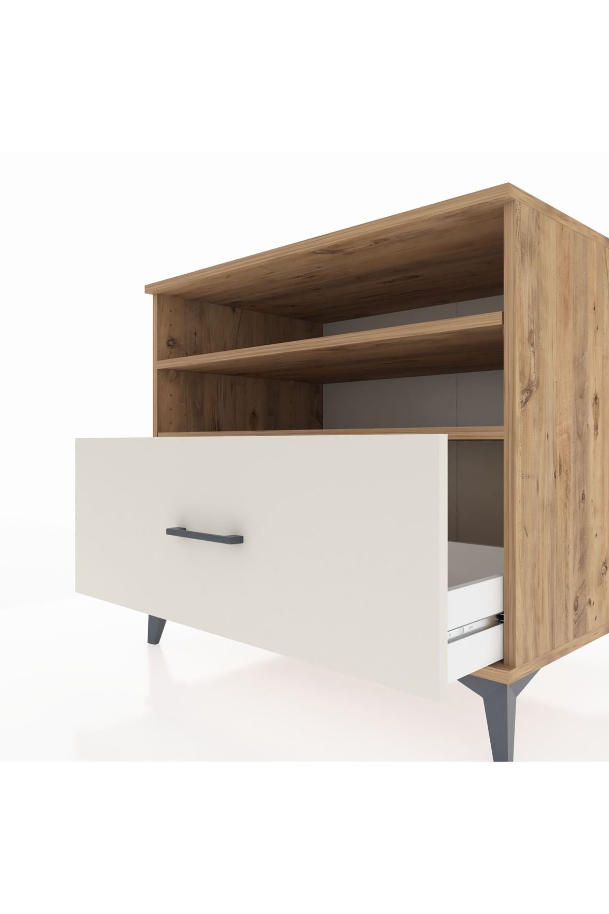 Kronos Şifonyer 2 Raflı Tek Çekmeceli 88x59x80 Çam-Aytaşı