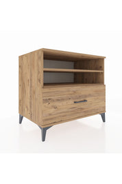 Kronos Şifonyer 2 Raflı Tek Çekmeceli 88x59x80 Çam-Çam