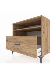 Kronos Şifonyer 2 Raflı Tek Çekmeceli 88x59x80 Çam-Çam