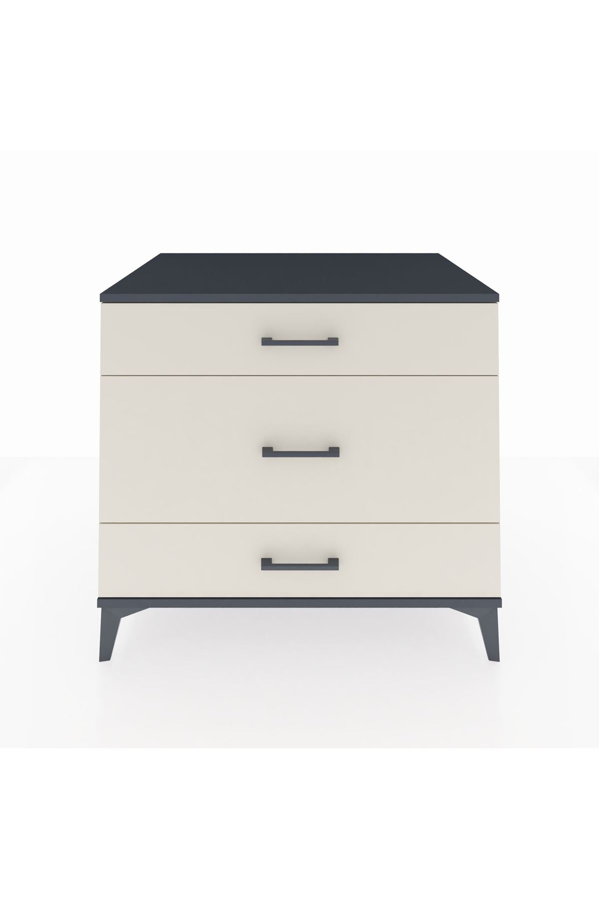 Kronos Şifonyer 3 Çekmeceli 88x59x80 Antrasit-Aytaşı