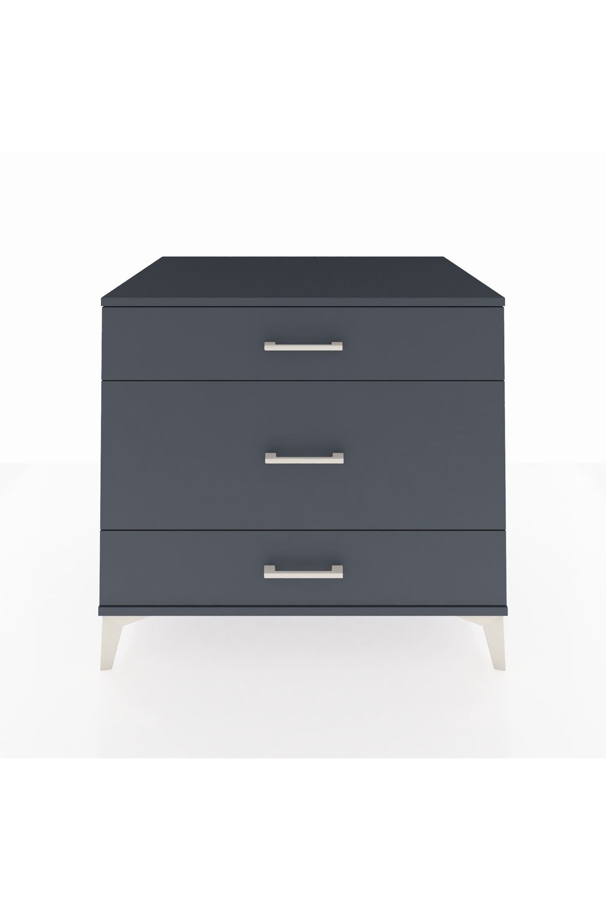 Kronos Şifonyer 3 Çekmeceli 88x59x80 Antrasit-Antrasit