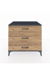 Kronos Şifonyer 3 Çekmeceli 88x59x80 Antrasit-Çam