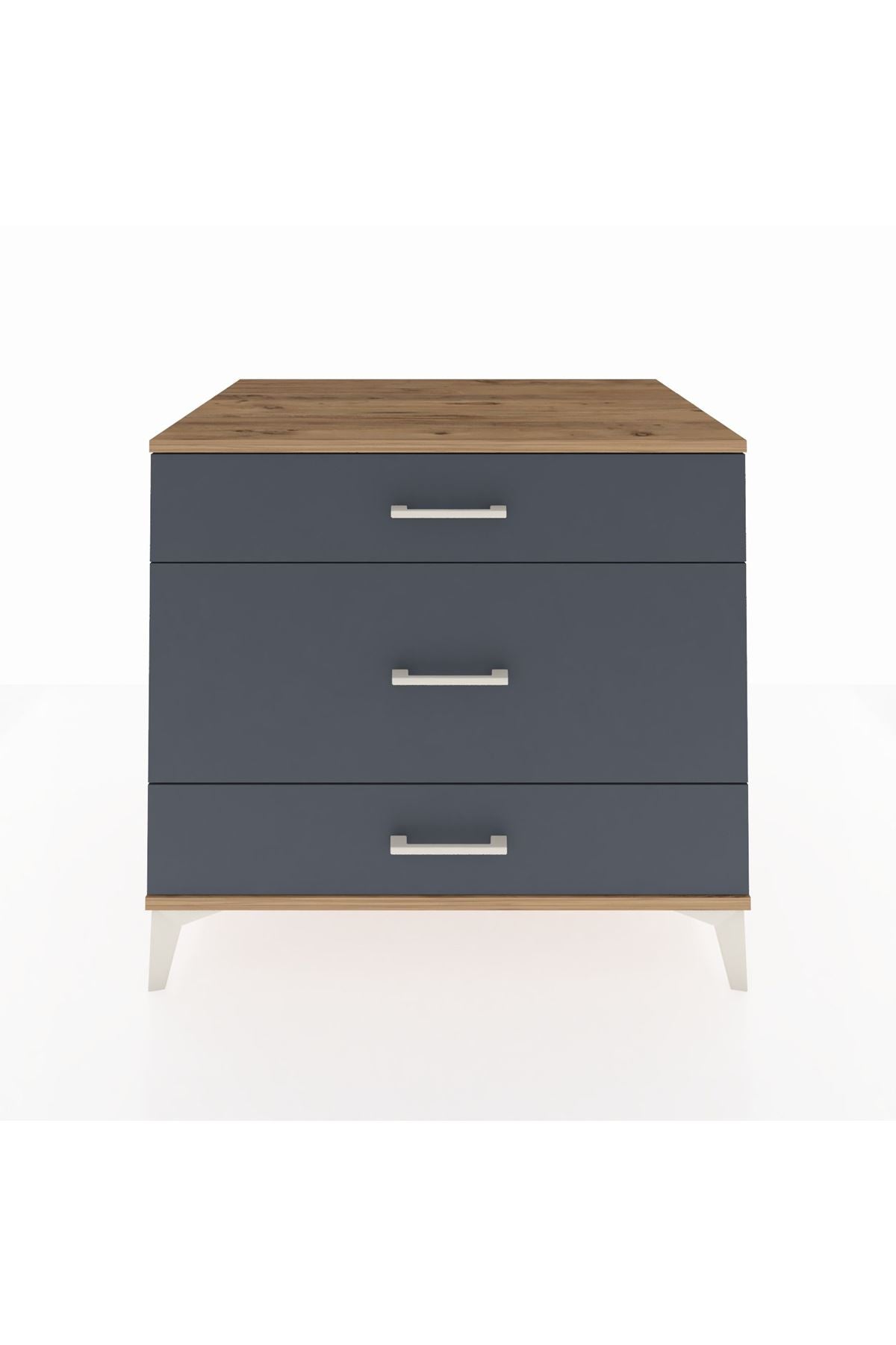 Kronos Şifonyer 3 Çekmeceli 88x59x80 Çam-Antrasit