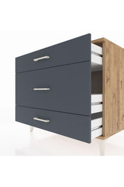Kronos Şifonyer 3 Çekmeceli 88x59x80 Çam-Antrasit