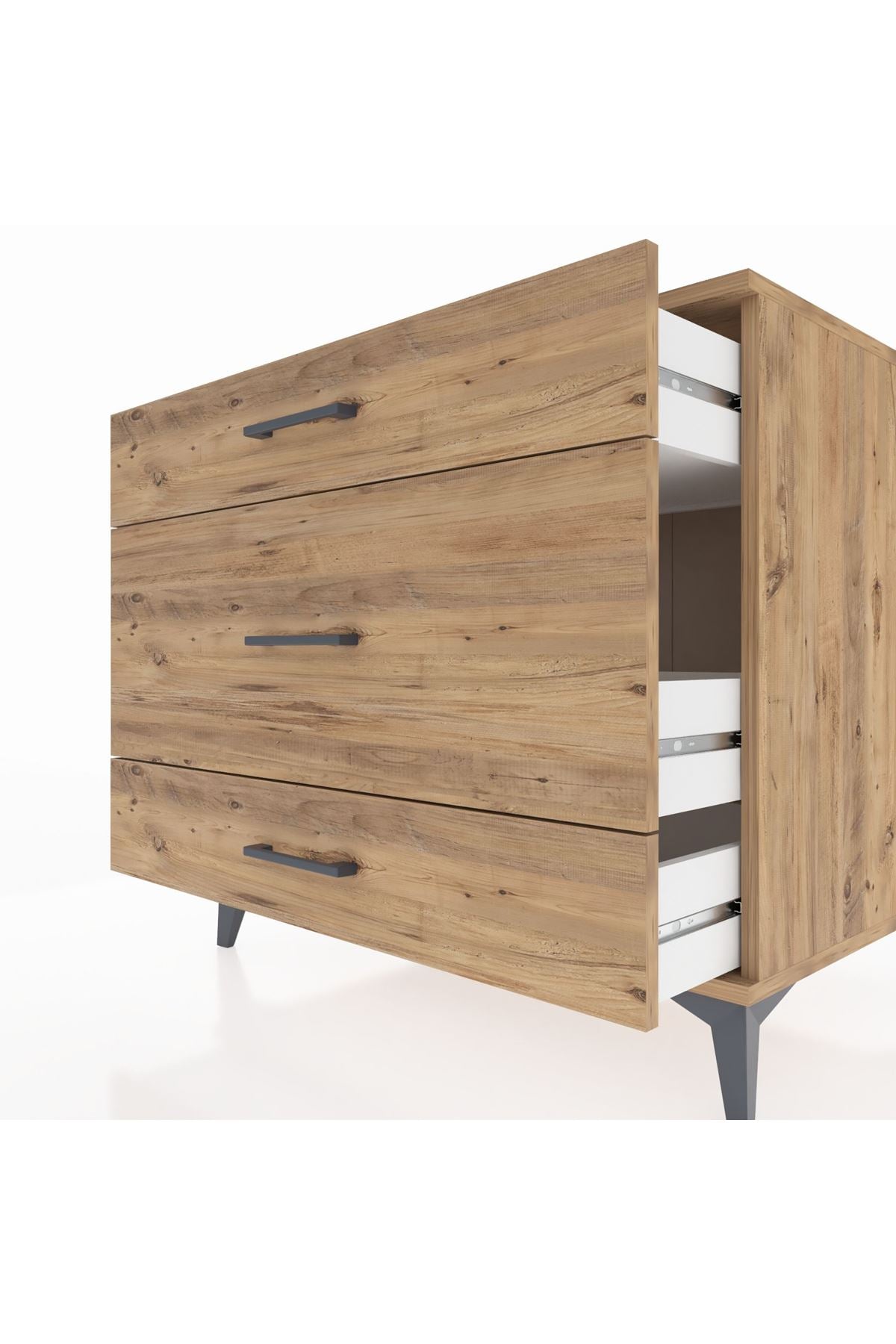 Kronos Şifonyer 3 Çekmeceli 88x59x80 Çam-Çam