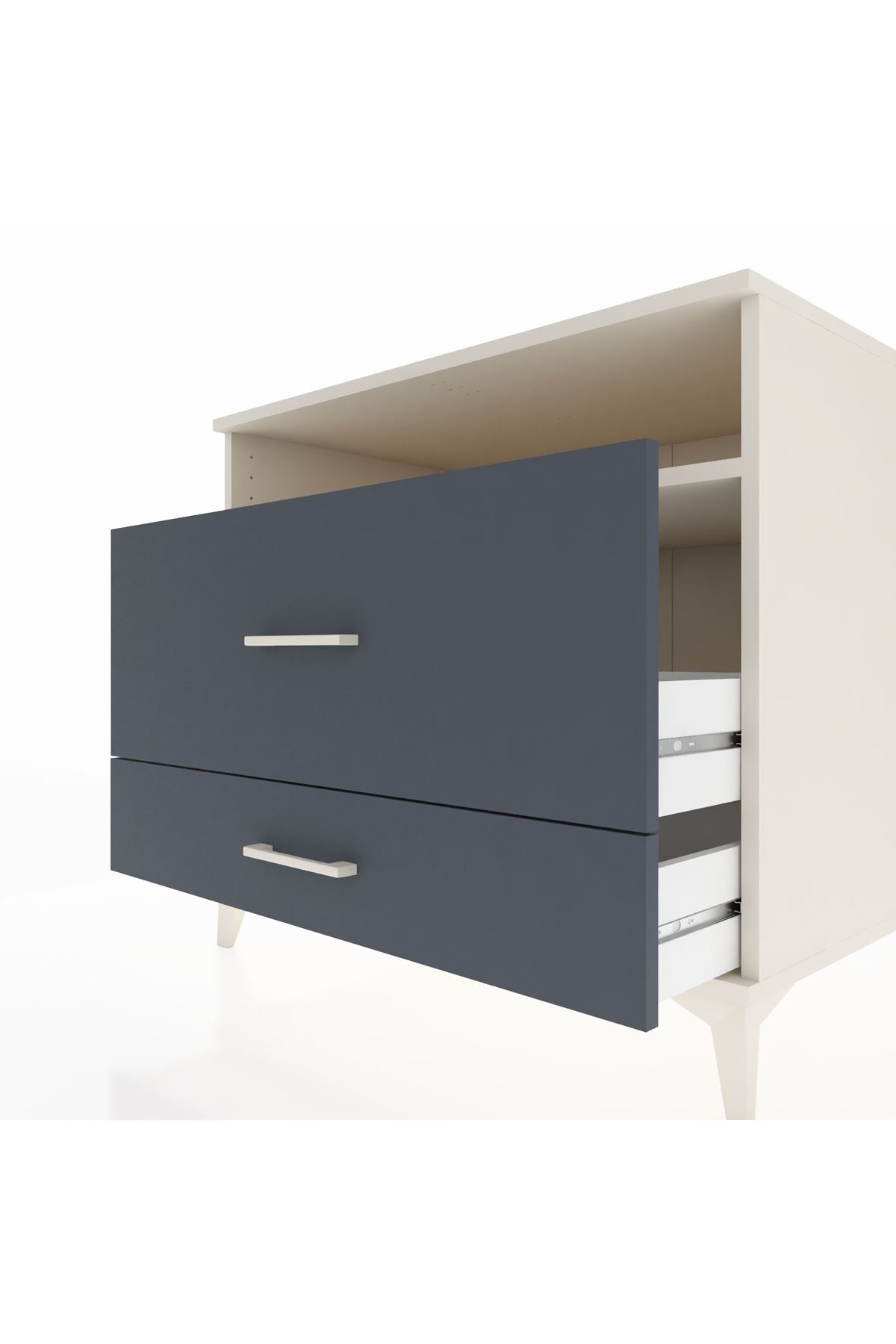 Kronos Şifonyer Tek Raflı 2 Çekmeceli 88x59x80 Aytaşı-Antrasit