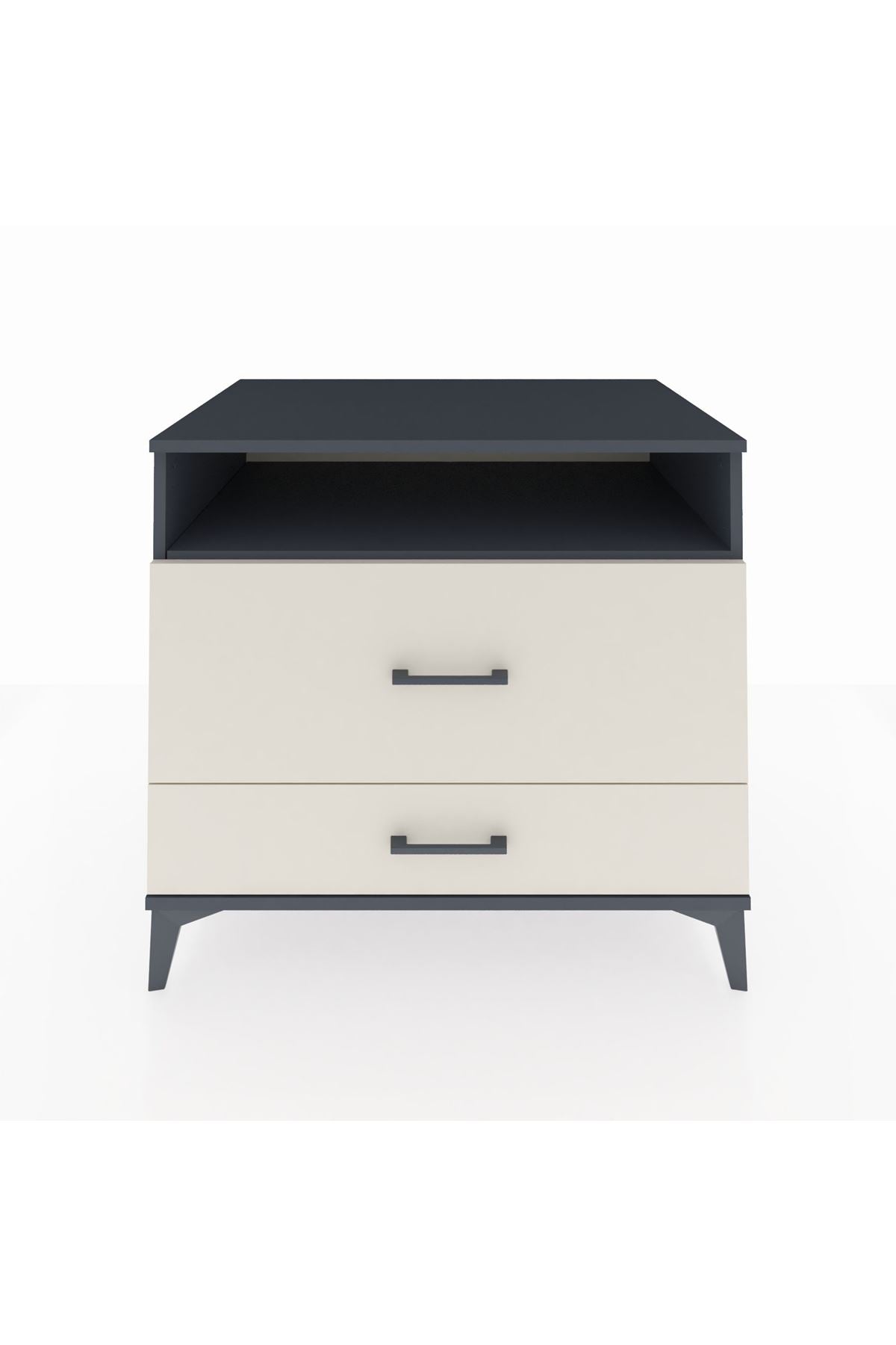 Kronos Şifonyer Tek Raflı 2 Çekmeceli 88x59x80 Antrasit-Aytaşı