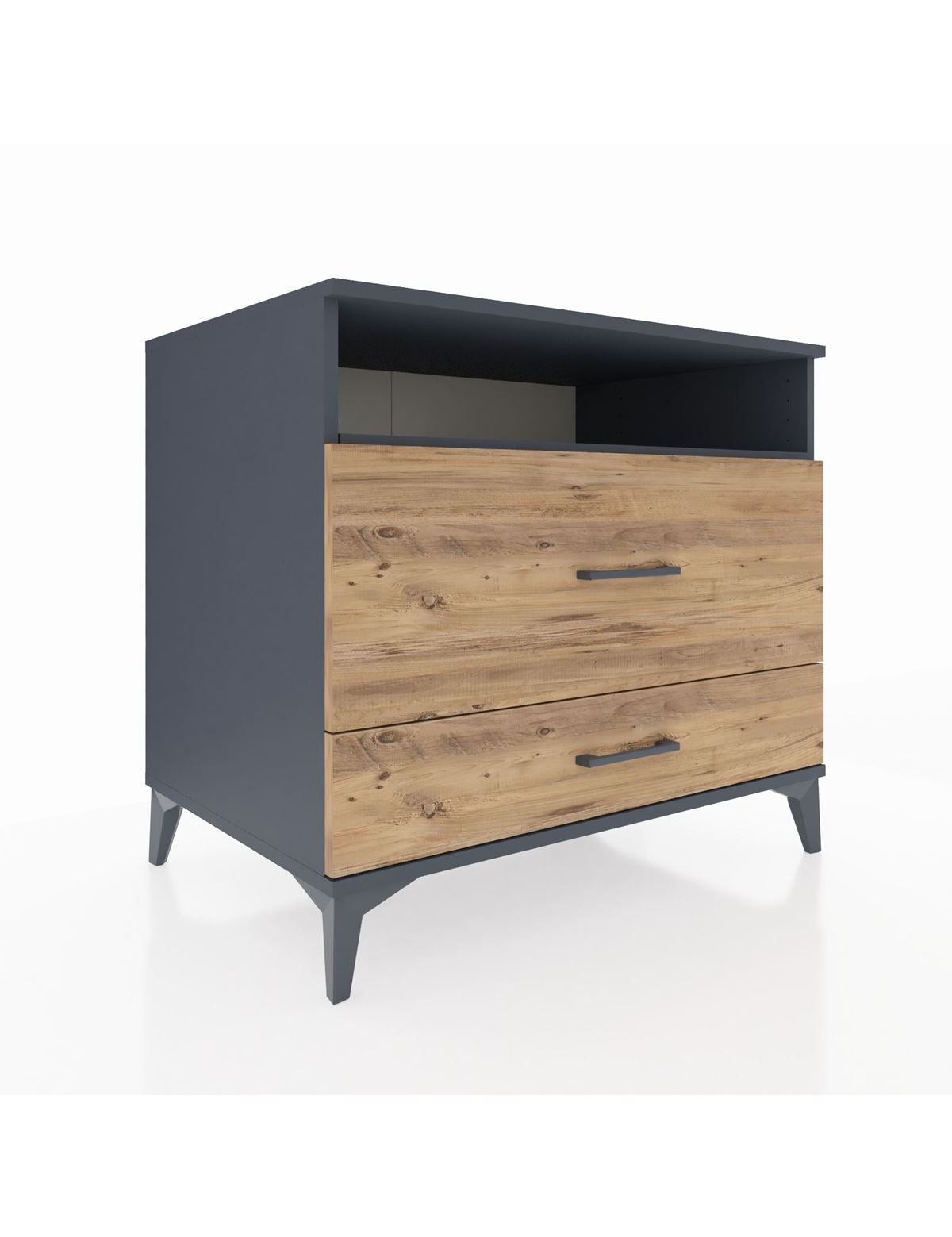 Kronos Şifonyer Tek Raflı 2 Çekmeceli 88x59x80 Antrasit-Çam