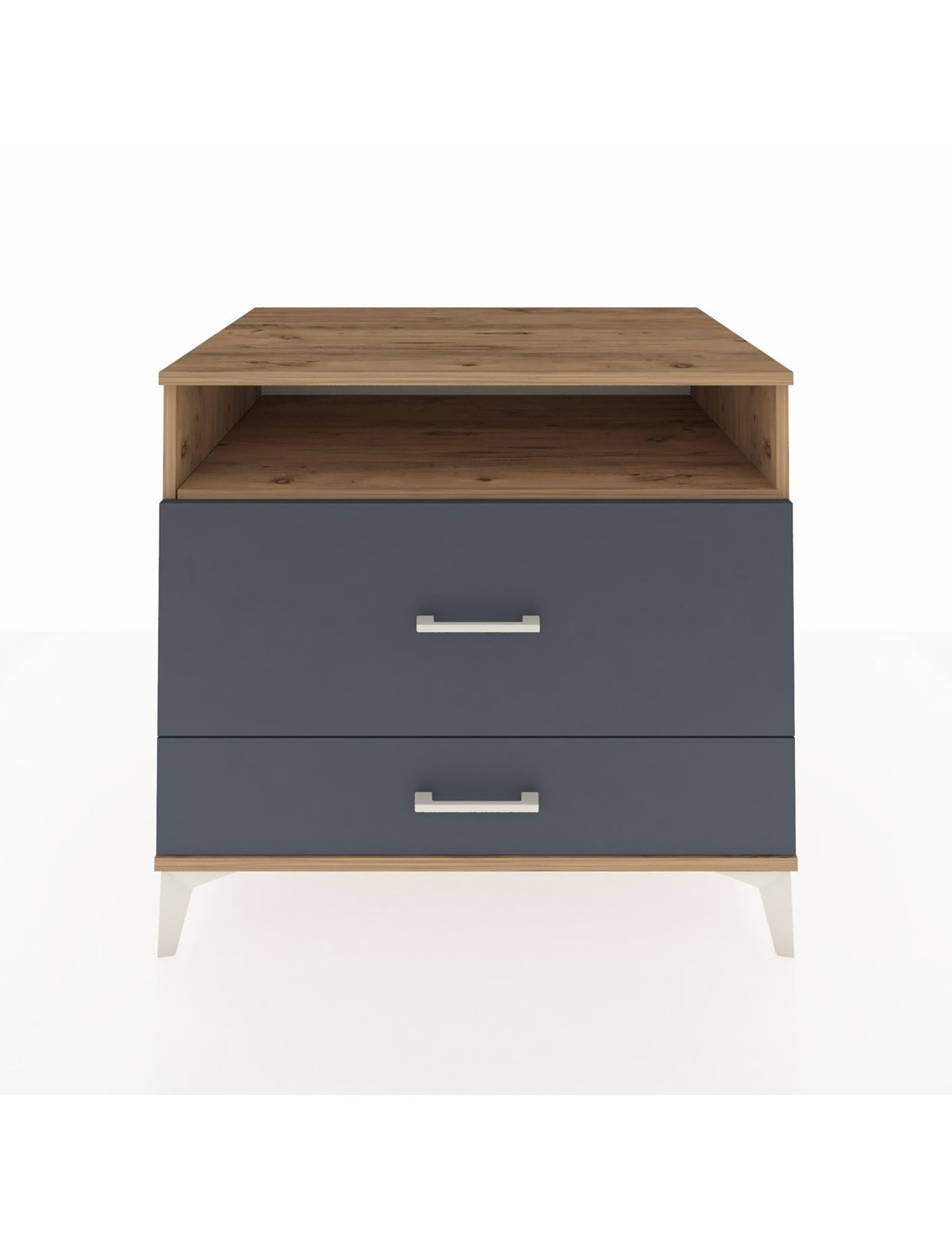 Kronos Şifonyer Tek Raflı 2 Çekmeceli 88x59x80 Çam-Antrasit