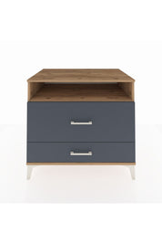 Kronos Şifonyer Tek Raflı 2 Çekmeceli 88x59x80 Çam-Antrasit