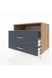 Kronos Şifonyer Tek Raflı 2 Çekmeceli 88x59x80 Çam-Antrasit