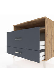 Kronos Şifonyer Tek Raflı 2 Çekmeceli 88x59x80 Çam-Antrasit