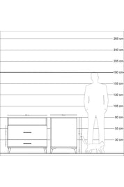 Kronos Şifonyer Tek Raflı 2 Çekmeceli 88x59x80 Çam-Antrasit