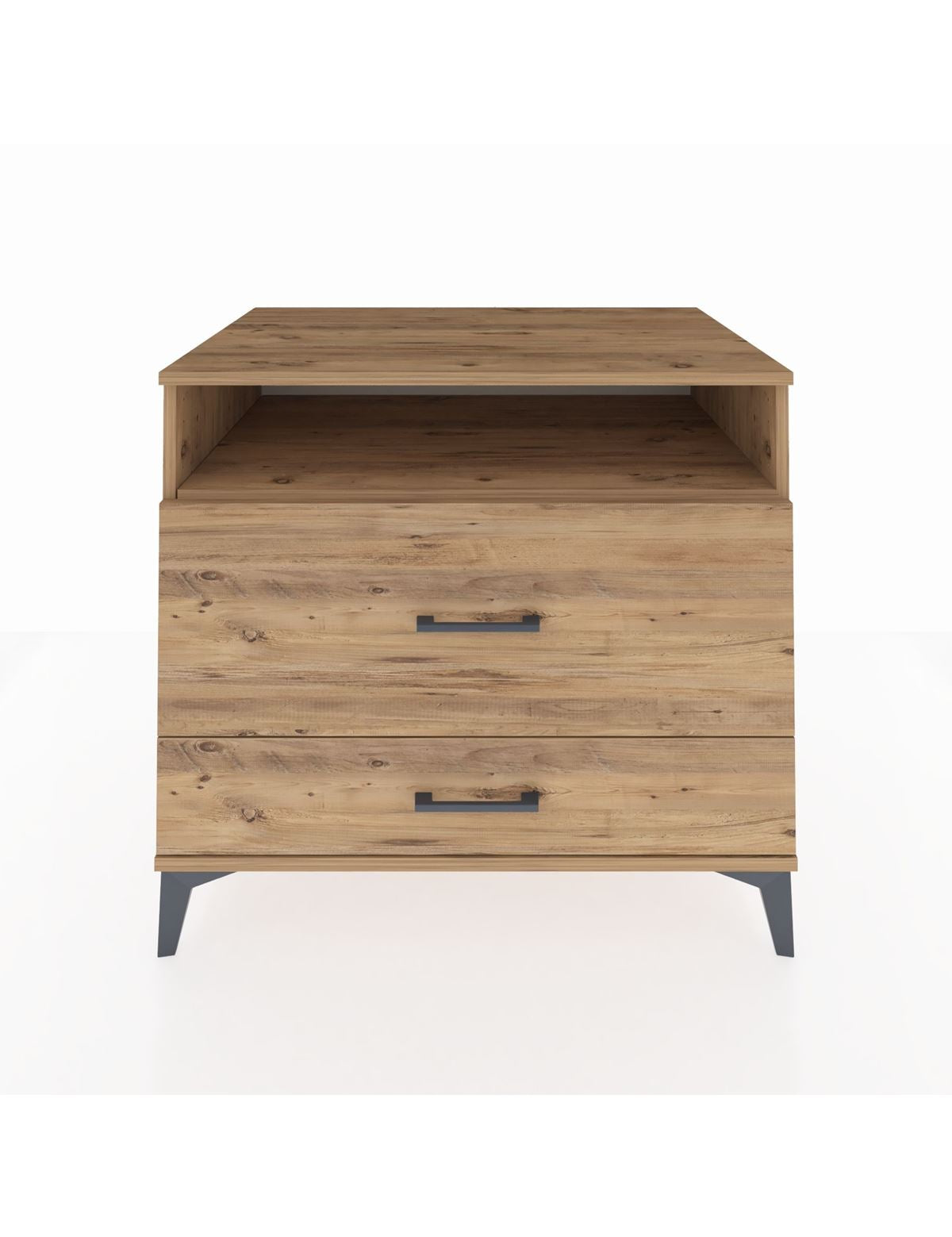 Kronos Şifonyer Tek Raflı 2 Çekmeceli 88x59x80 Çam-Çam