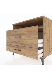 Kronos Şifonyer Tek Raflı 2 Çekmeceli 88x59x80 Çam-Çam
