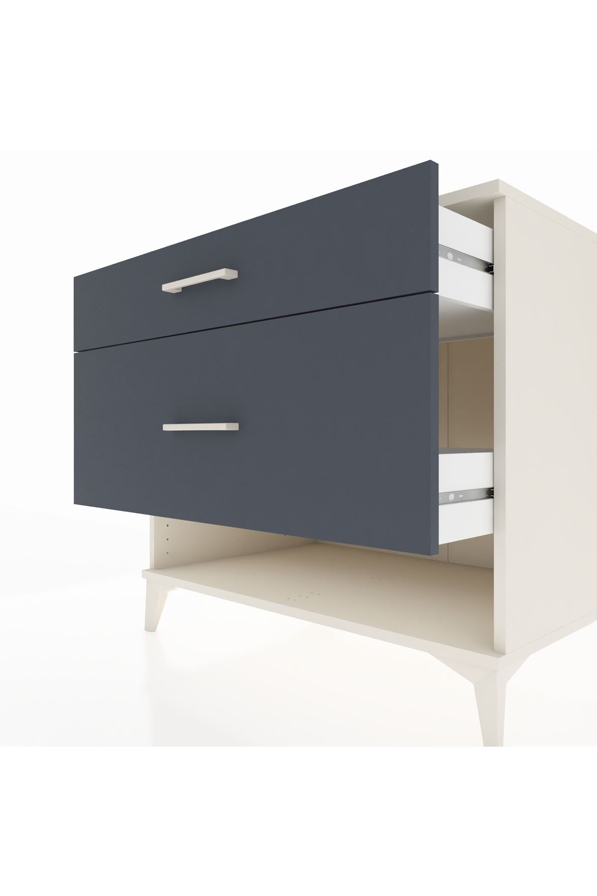 Kronos Şifonyer 2 Çekmeceli 88x59x80 Aytaşı-Antrasit