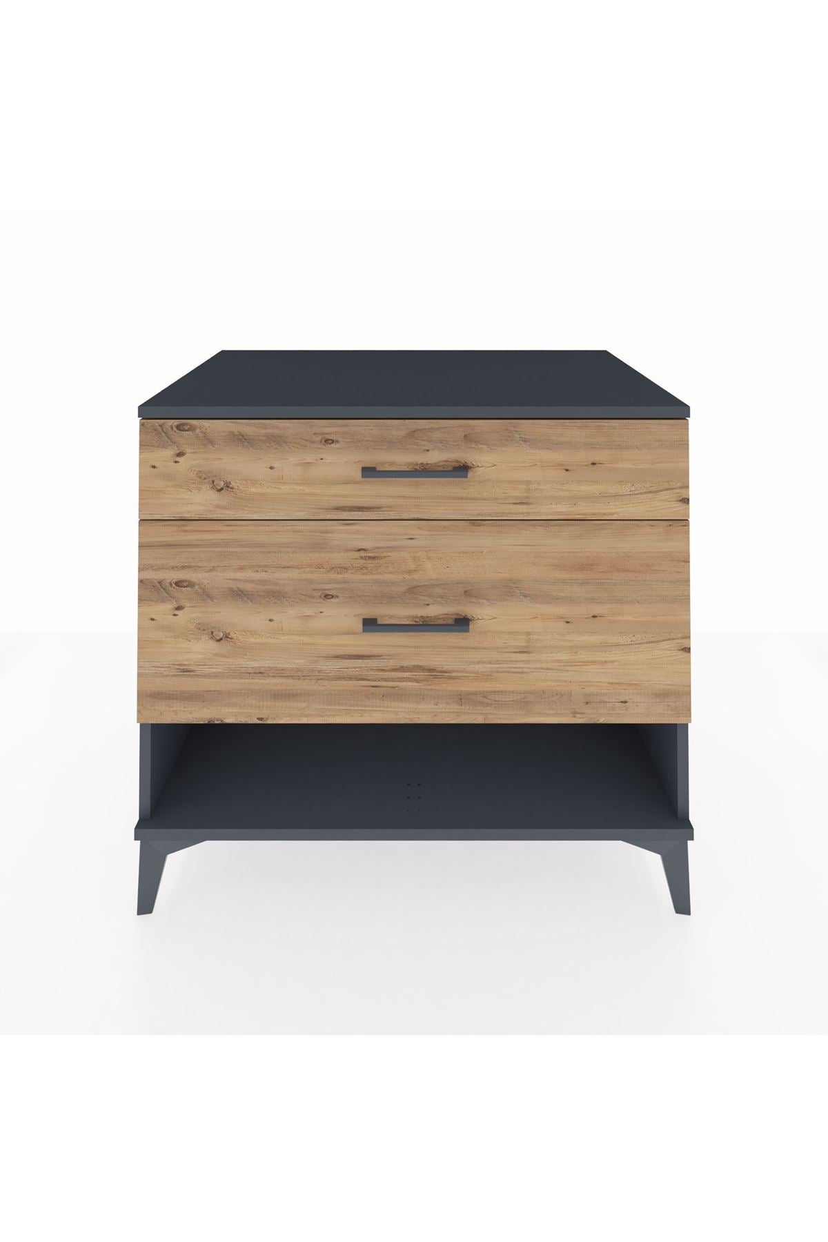 Kronos Şifonyer 2 Çekmeceli 88x59x80 Antrasit-Çam