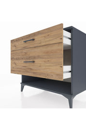 Kronos Şifonyer 2 Çekmeceli 88x59x80 Antrasit-Çam