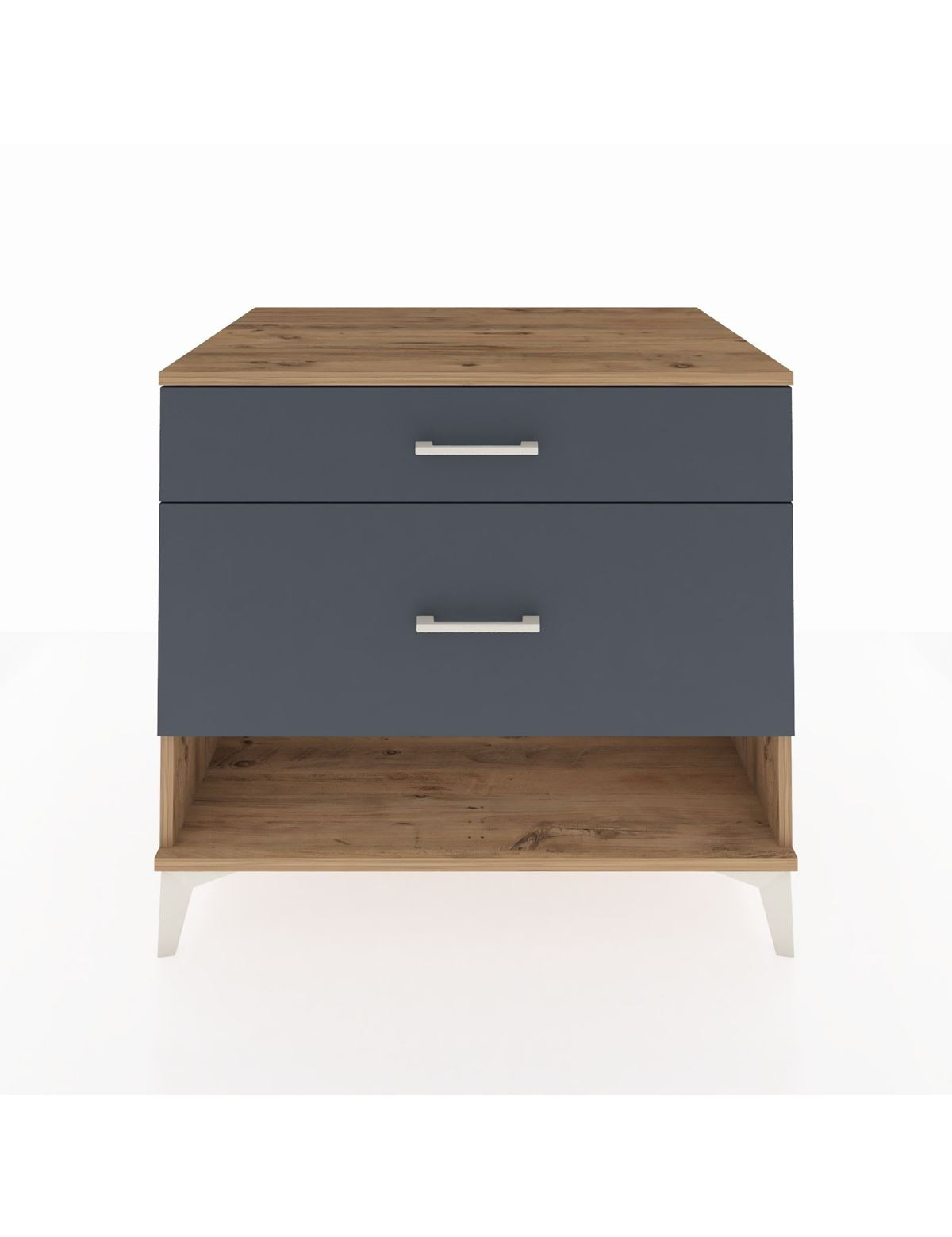 Kronos Şifonyer 2 Çekmeceli 88x59x80 Çam-Antrasit