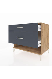 Kronos Şifonyer 2 Çekmeceli 88x59x80 Çam-Antrasit