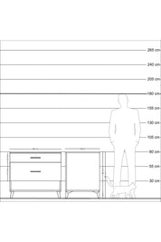 Kronos Şifonyer 2 Çekmeceli 88x59x80 Çam-Çam