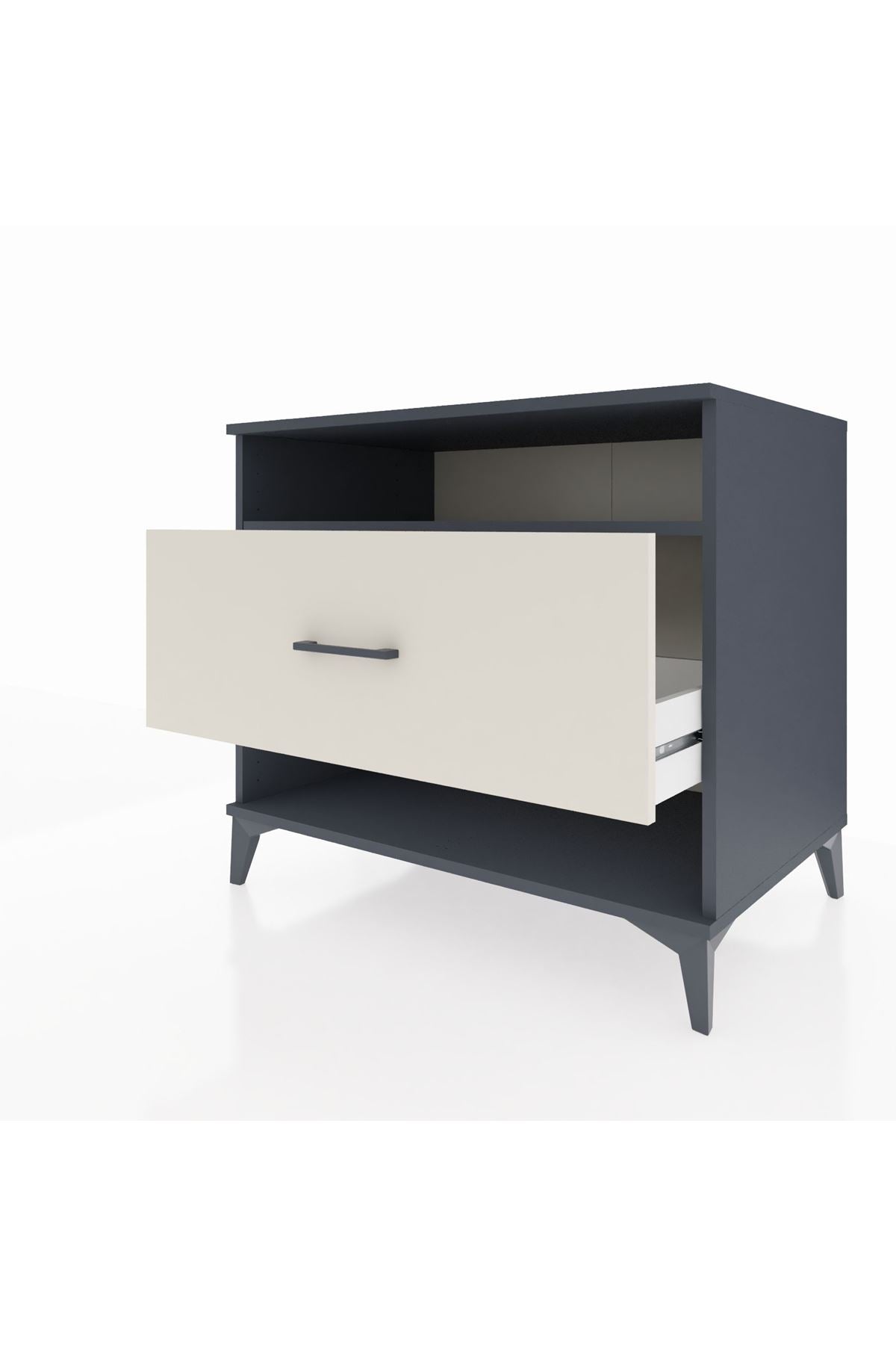 Kronos Şifonyer Tek Raflı Tek Çekmeceli 88x59x80 Antrasit-Aytaşı