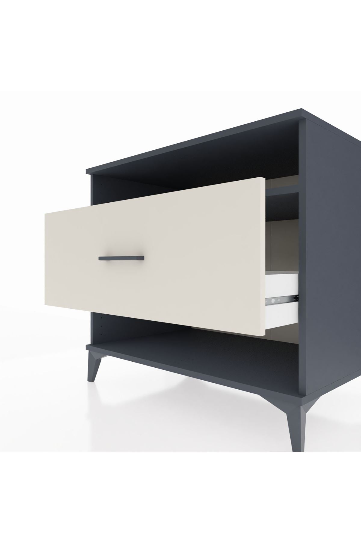 Kronos Şifonyer Tek Raflı Tek Çekmeceli 88x59x80 Antrasit-Aytaşı