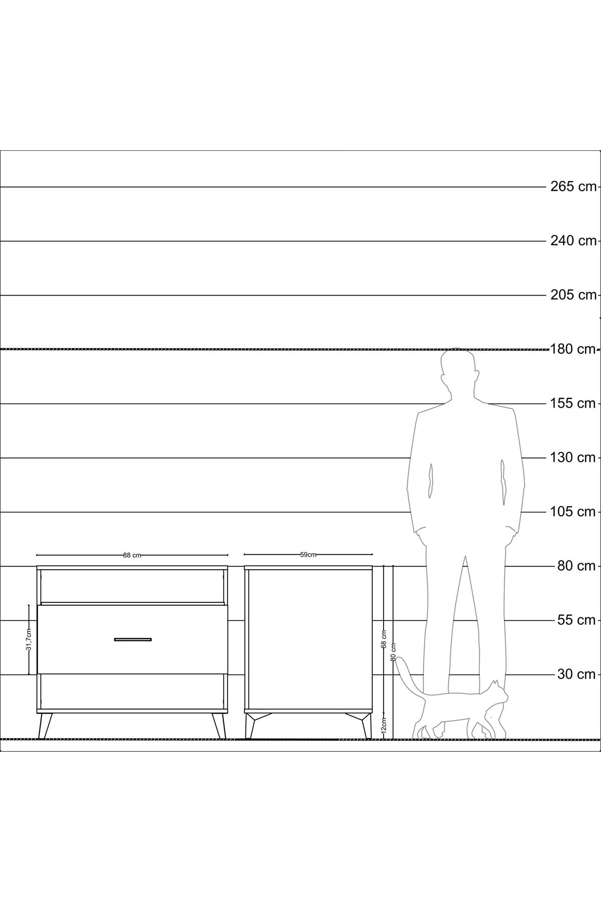 Kronos Şifonyer Tek Raflı Tek Çekmeceli 88x59x80 Antrasit-Aytaşı