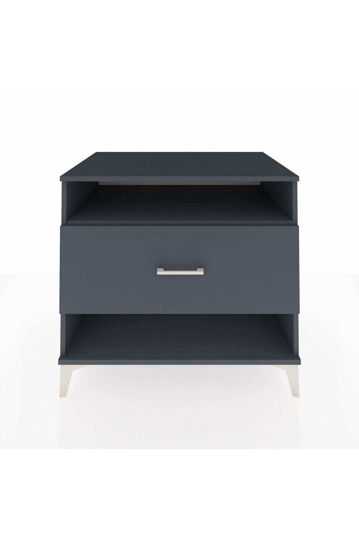 Kronos Şifonyer Tek Raflı Tek Çekmeceli 88x59x80 Antrasit-Antrasit