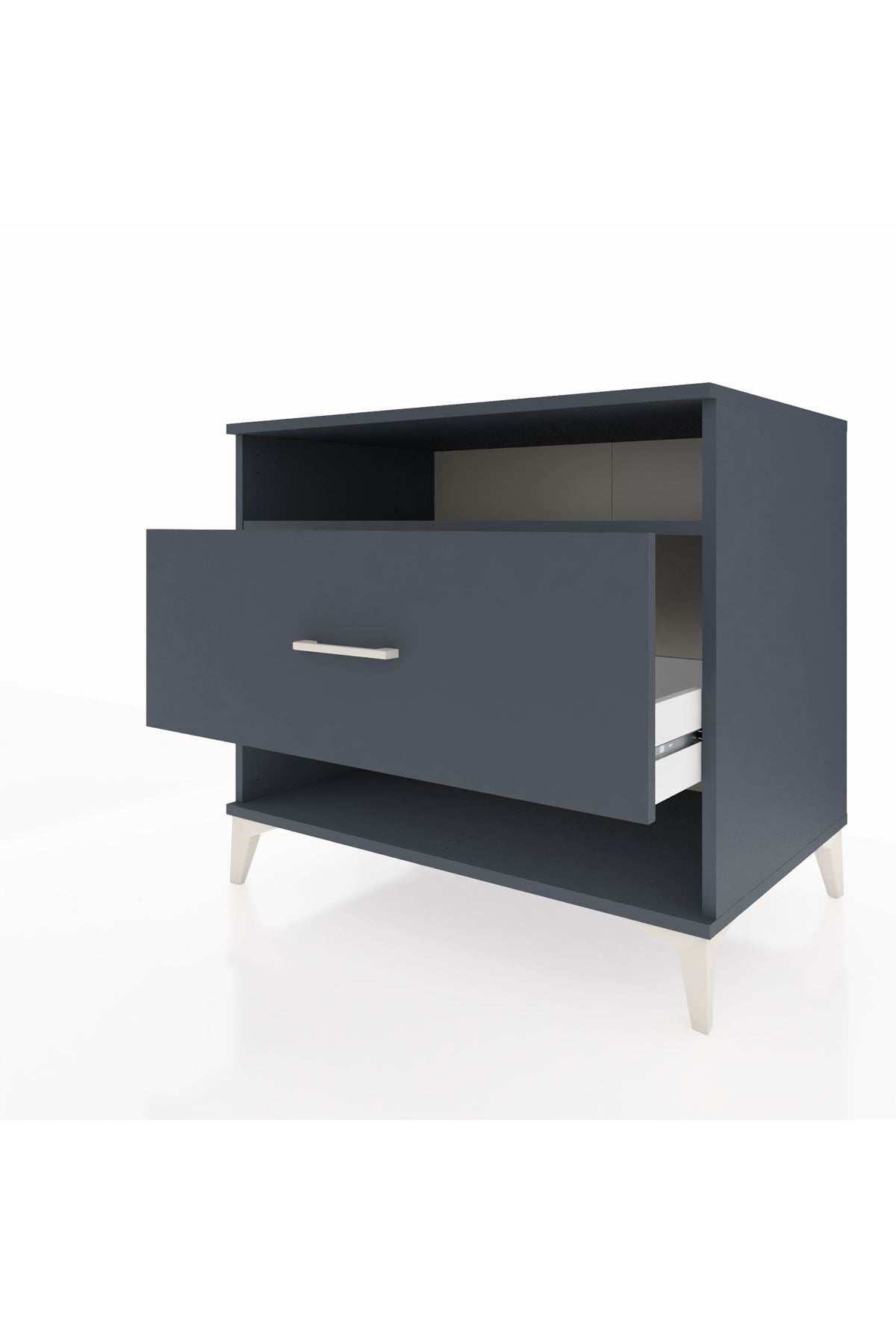 Kronos Şifonyer Tek Raflı Tek Çekmeceli 88x59x80 Antrasit-Antrasit