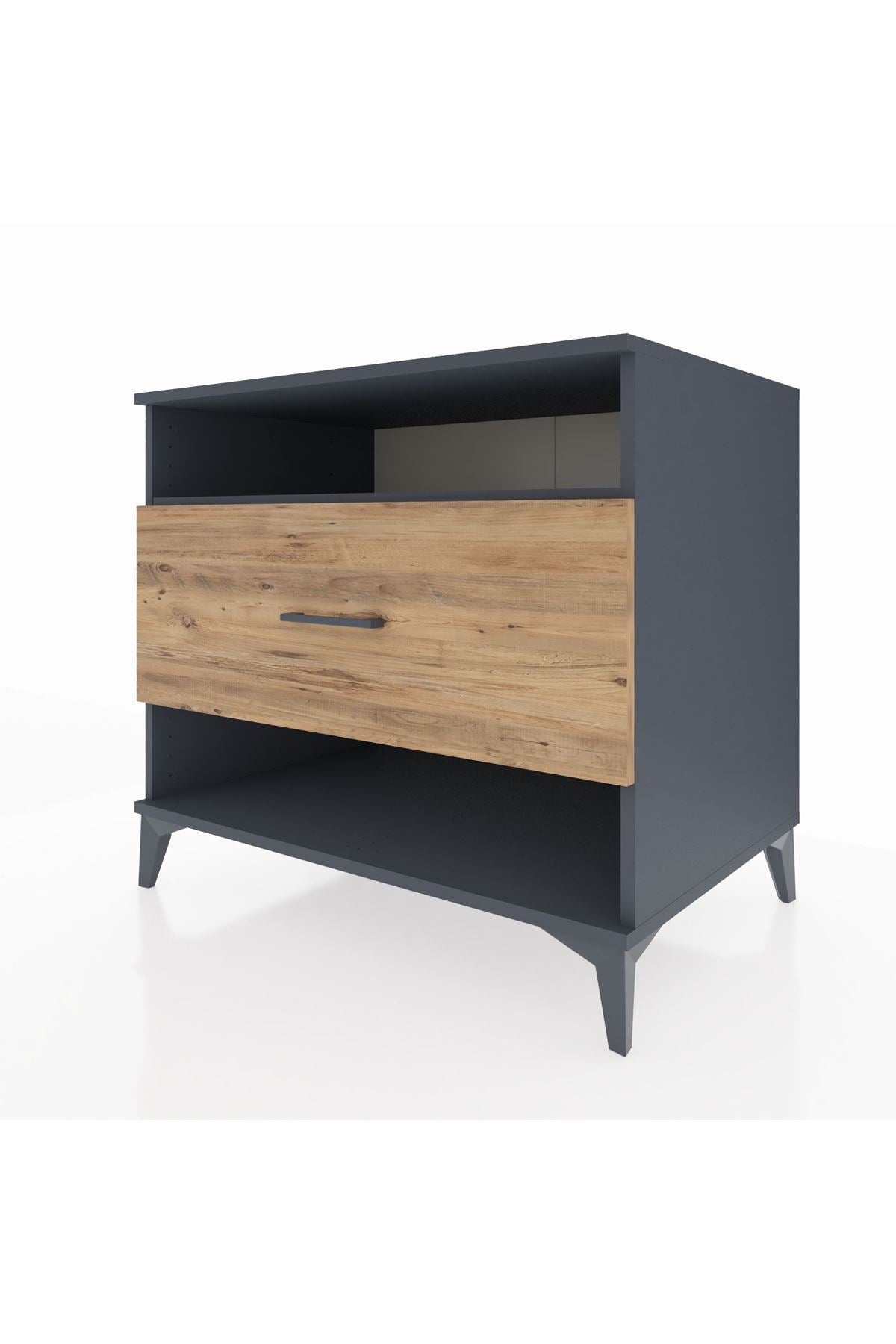 Kronos Şifonyer Tek Raflı Tek Çekmeceli 88x59x80 Antrasit-Çam