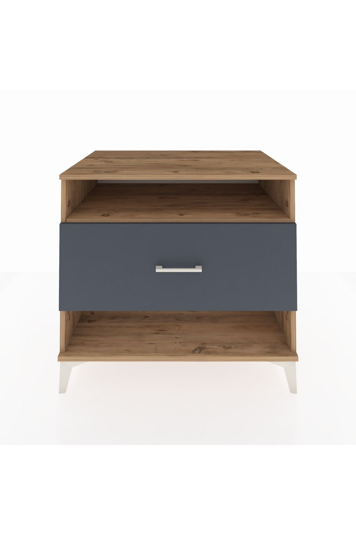 Kronos Şifonyer Tek Raflı Tek Çekmeceli 88x59x80 Çam-Antrasit