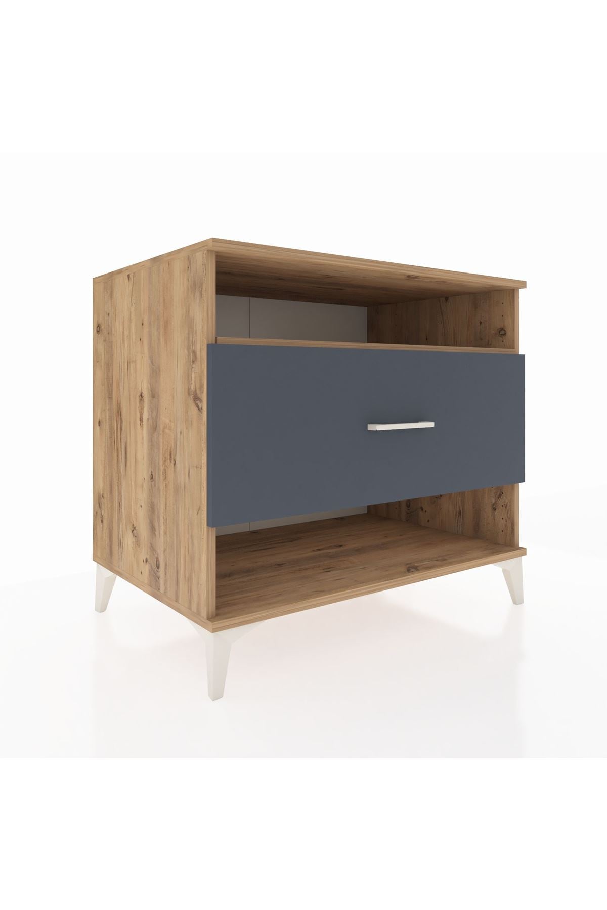 Kronos Şifonyer Tek Raflı Tek Çekmeceli 88x59x80 Çam-Antrasit