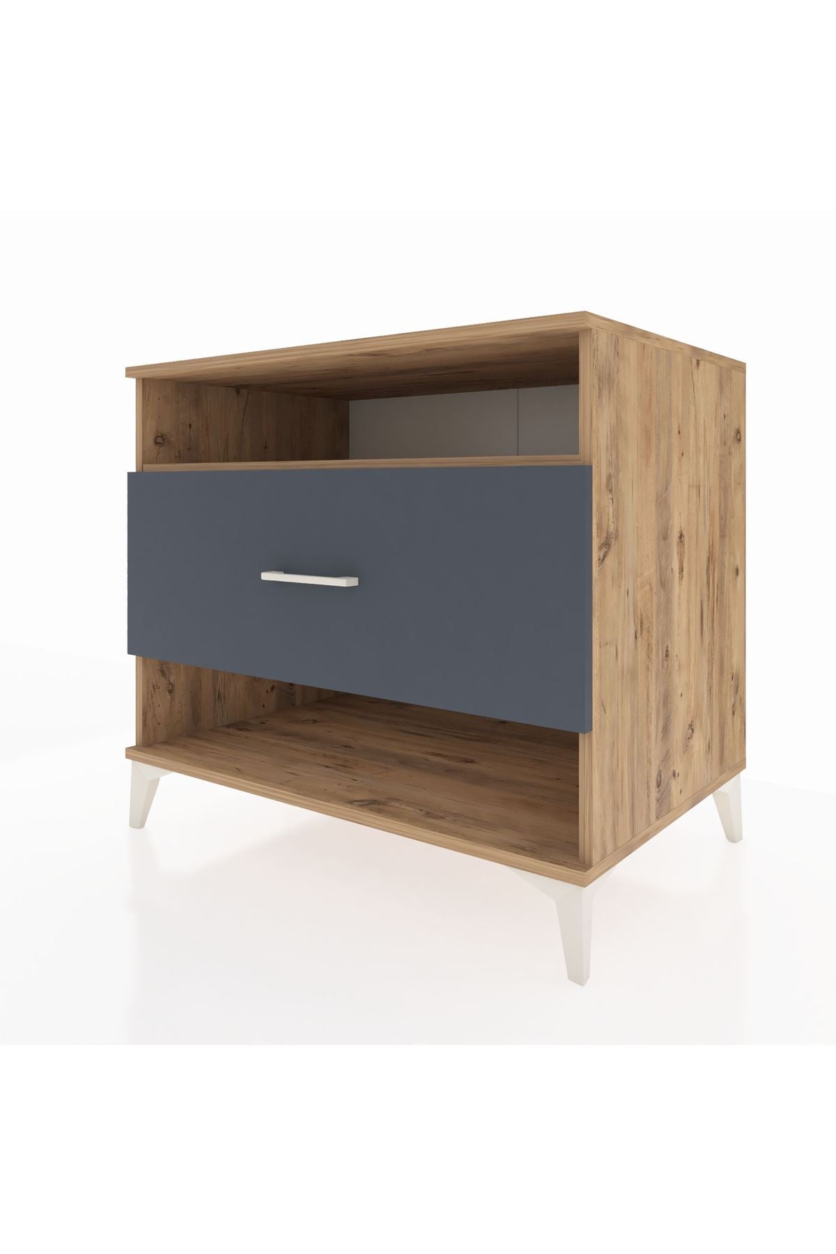 Kronos Şifonyer Tek Raflı Tek Çekmeceli 88x59x80 Çam-Antrasit