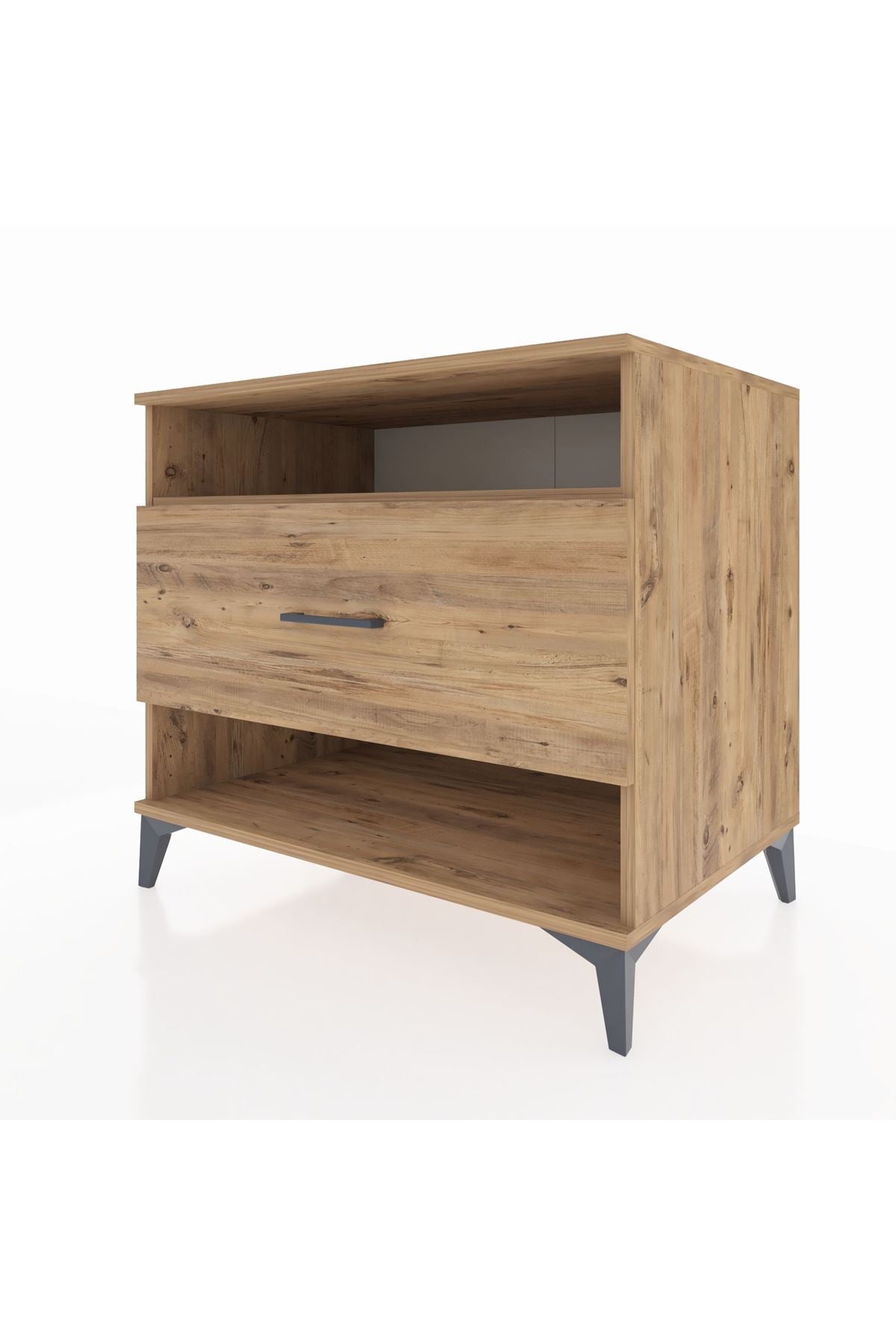 Kronos Şifonyer Tek Raflı Tek Çekmeceli 88x59x80 Çam-Çam