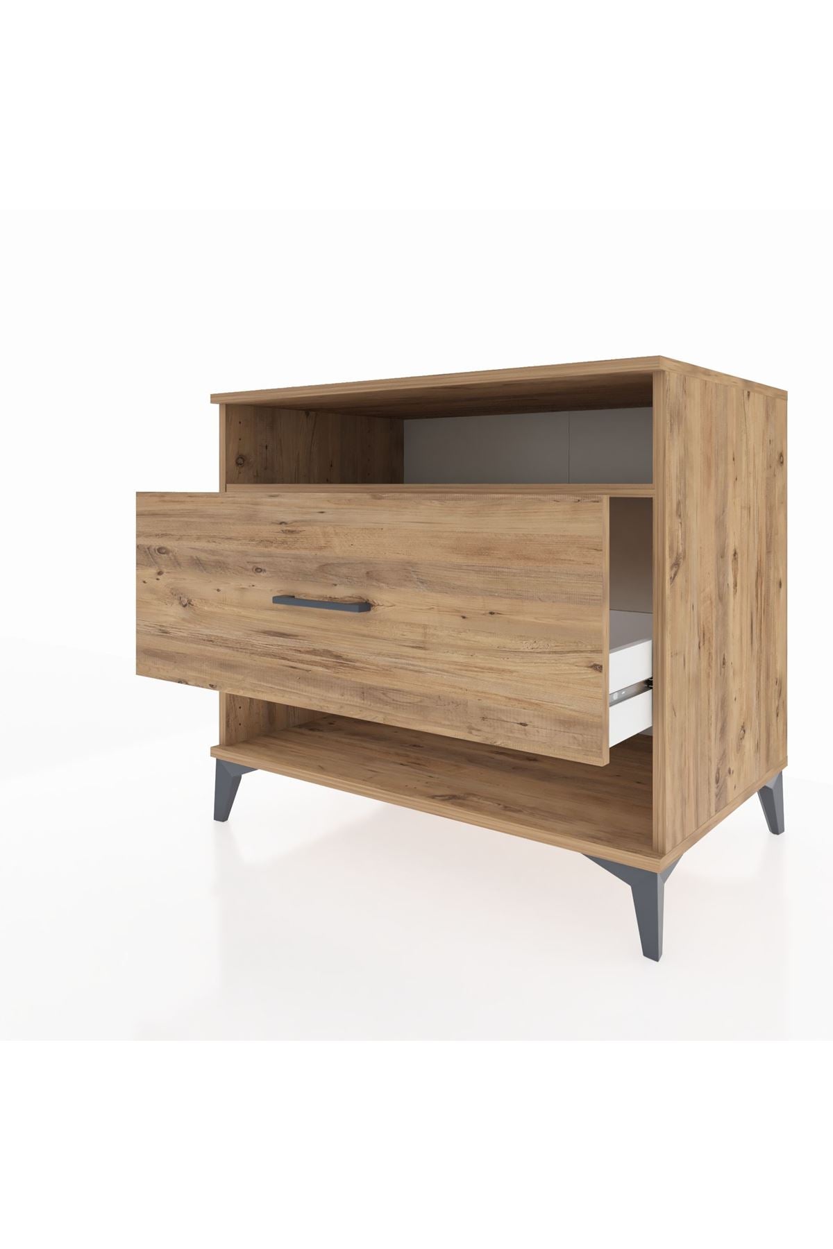 Kronos Şifonyer Tek Raflı Tek Çekmeceli 88x59x80 Çam-Çam