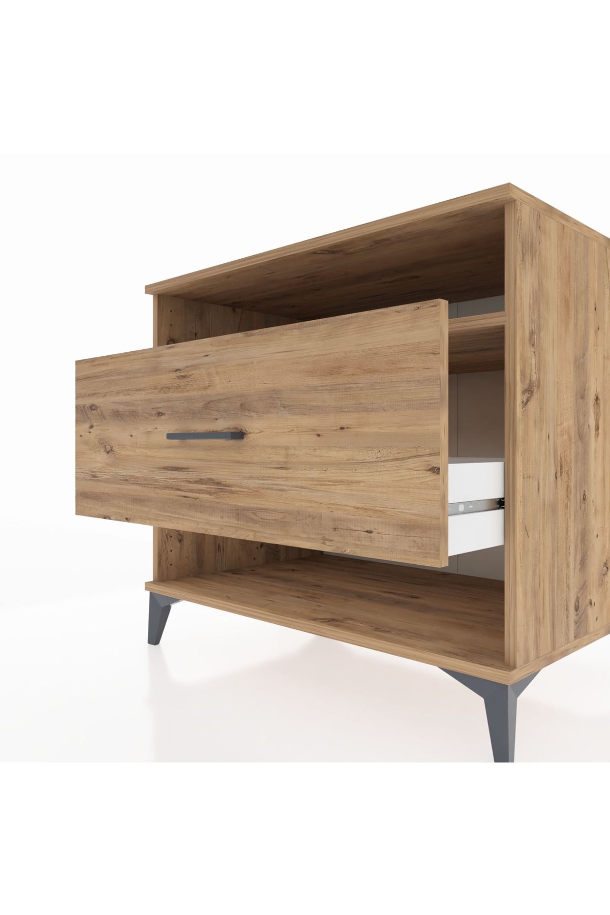 Kronos Şifonyer Tek Raflı Tek Çekmeceli 88x59x80 Çam-Çam