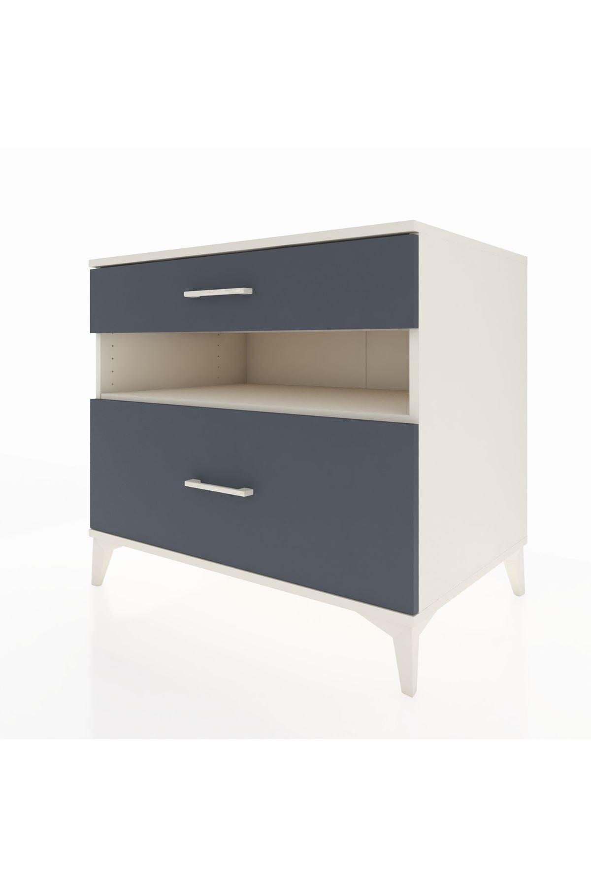 Kronos Şifonyer Tek Raflı 2 Çekmeceli 88x59x80 Aytaşı-Antrasit