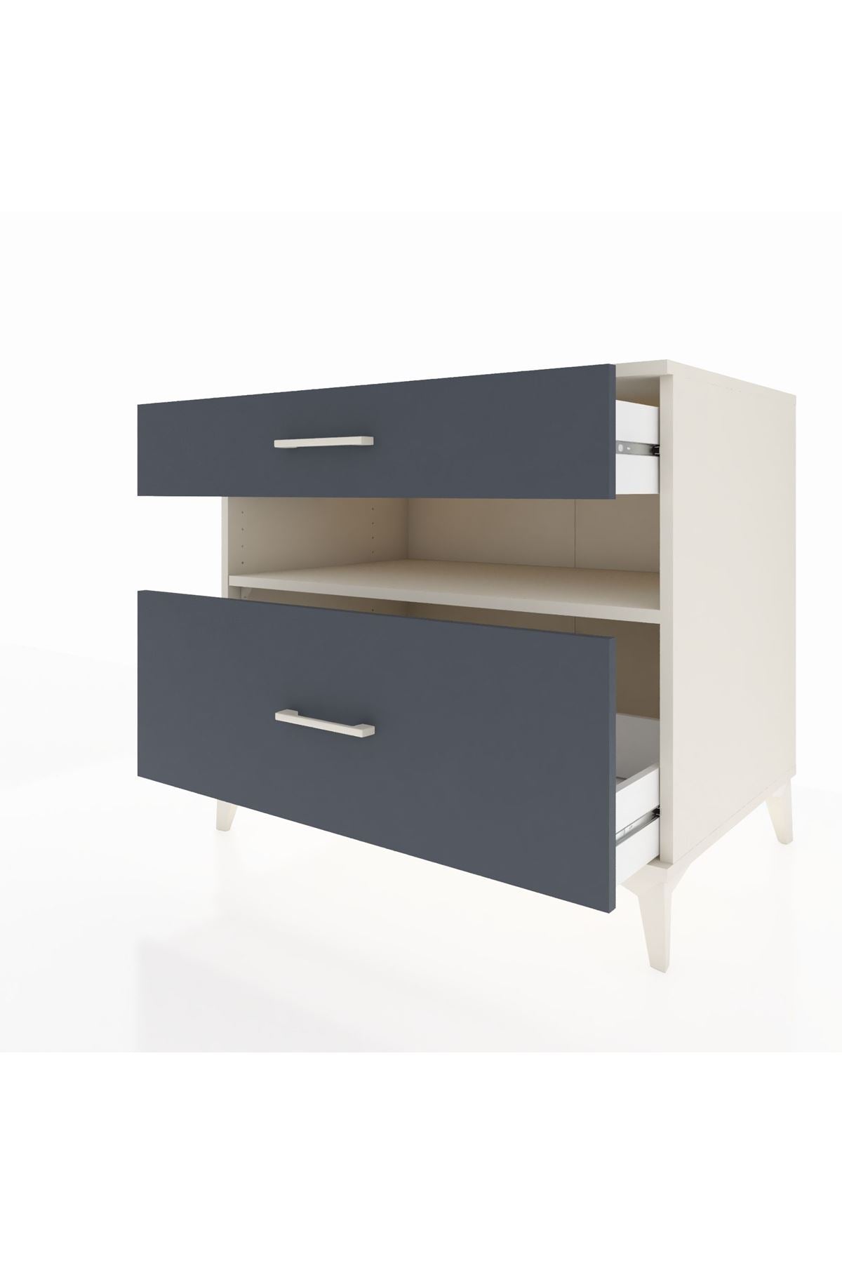 Kronos Şifonyer Tek Raflı 2 Çekmeceli 88x59x80 Aytaşı-Antrasit