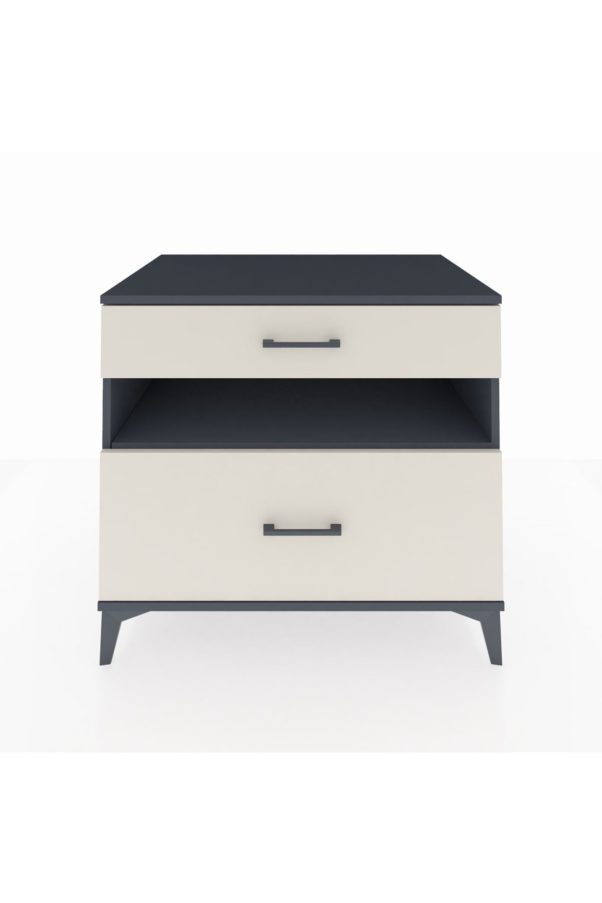 Kronos Şifonyer Tek Raflı 2 Çekmeceli 88x59x80 Antrasit-Aytaşı