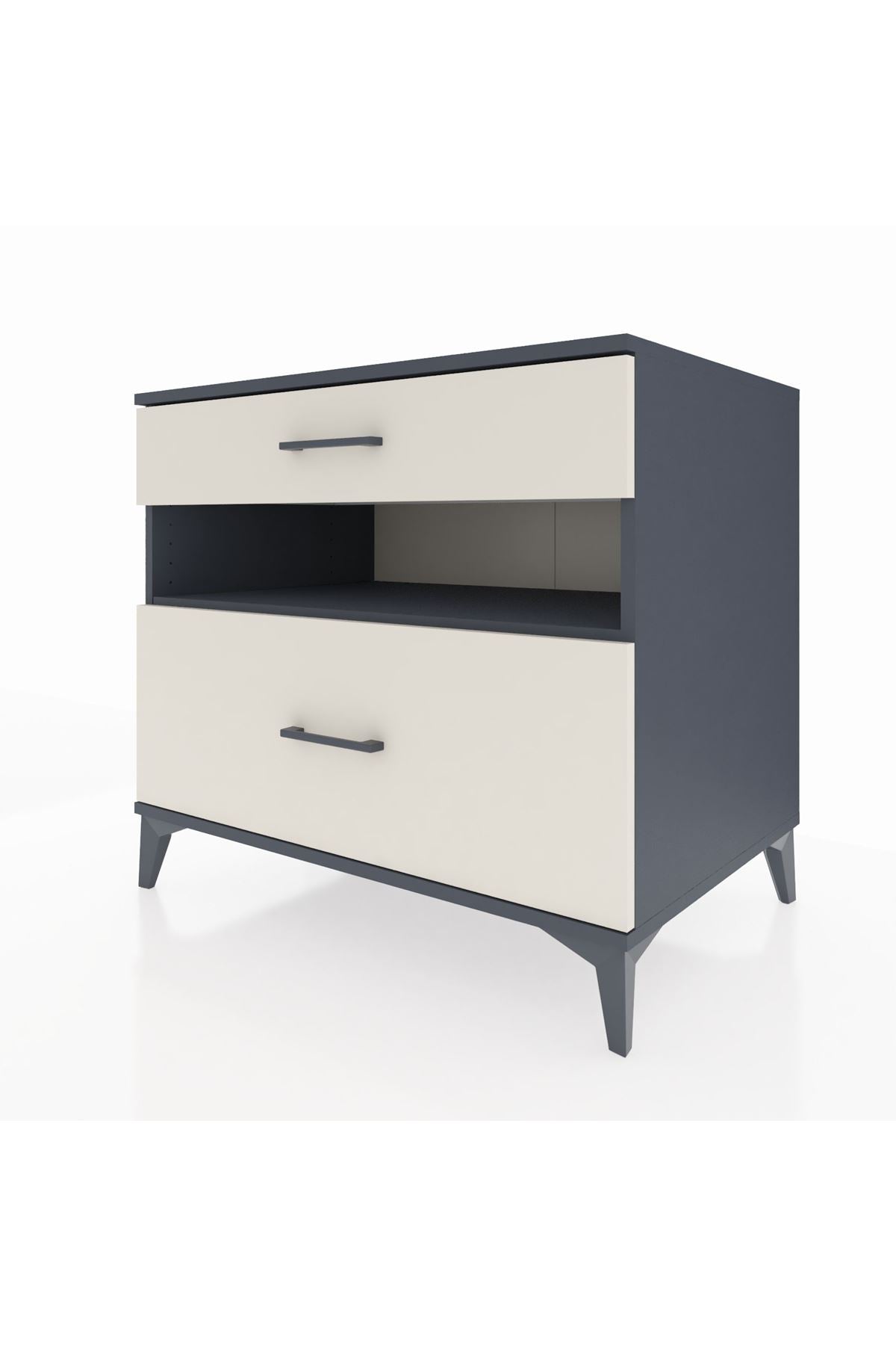 Kronos Şifonyer Tek Raflı 2 Çekmeceli 88x59x80 Antrasit-Aytaşı