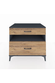 Kronos Şifonyer Tek Raflı 2 Çekmeceli 88x59x80 Antrasit-Çam