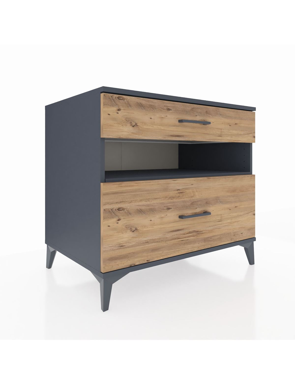 Kronos Şifonyer Tek Raflı 2 Çekmeceli 88x59x80 Antrasit-Çam