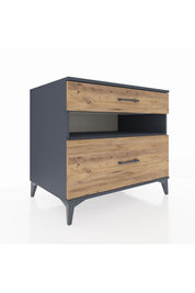 Kronos Şifonyer Tek Raflı 2 Çekmeceli 88x59x80 Antrasit-Çam