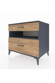 Kronos Şifonyer Tek Raflı 2 Çekmeceli 88x59x80 Antrasit-Çam